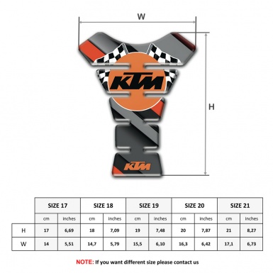 KTM Tank Fuse Orange Gray Diagonal Decoration wth Flags Logo