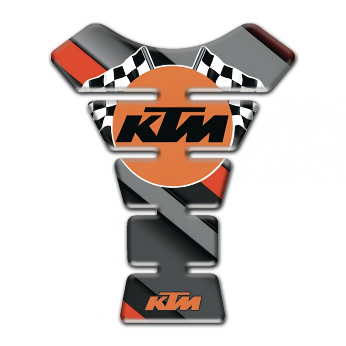 KTM Tank Fuse Orange Gray Diagonal Decoration wth Flags Logo