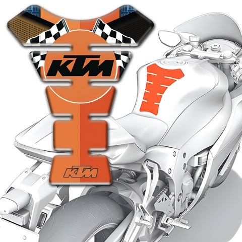 KTM Tank Protector Oranger Nuance Base Racing Logo Style 