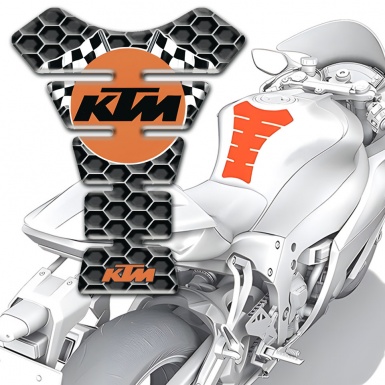 KTM Tank Pad Motorbike Honeycomb Base Racing Logo Style 