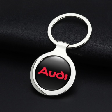Audi Key Fob Metal Black Casual Red Logo Design