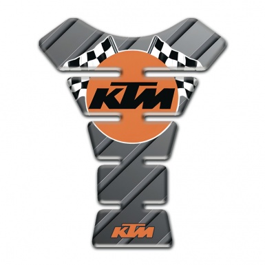 KTM Tank Pad Motorbike Gray Diagonal Patterns Base Racing Logo 
