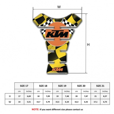 KTM  Tank Protector Black Yellow Squares Base and Racing Logo Style 
