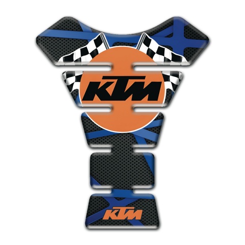 KTM Tank Guard Pads Black with Blue Lines Design with Racing Logo Style 