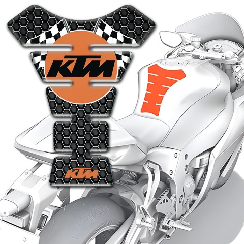 KTM Tank Guard Pads Perforated Steel Version with raacing Logo 
