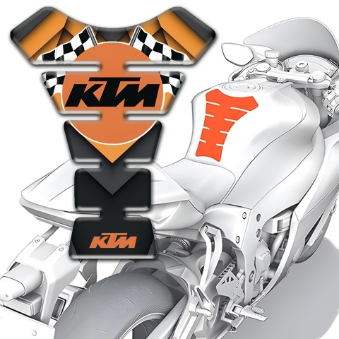 KTM Tank Pad Protector Orange Black Decoration with Racing Logo 