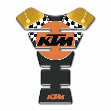 KTM Tank Fuse Anti Slip Sticker Black Yellow Style Racing Logo 