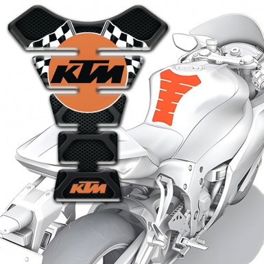 KTM Tank Pad Protector dark base Orange Logo Style 