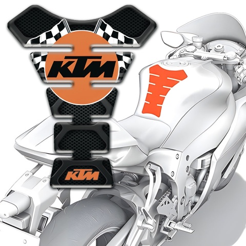 KTM Tank Pad Protector dark base Orange Logo Style 