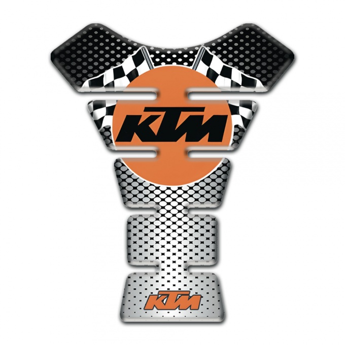 KTM Tank Pad Motorbike Silver Black Base and Flags Logo Style 