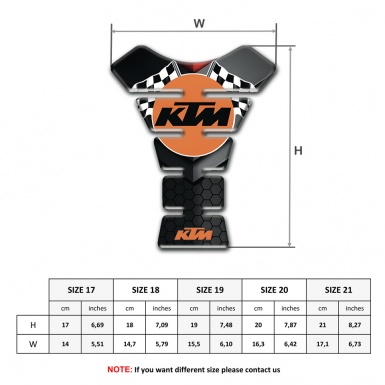 KTM Tank Guard Pads Orange Circle with Flags Logo 