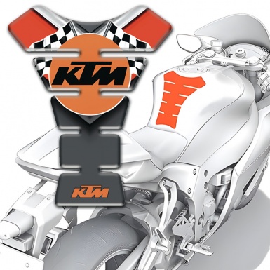 KTM Tank Pad Protector Stylish V ersion with Racing Flags Logo 
