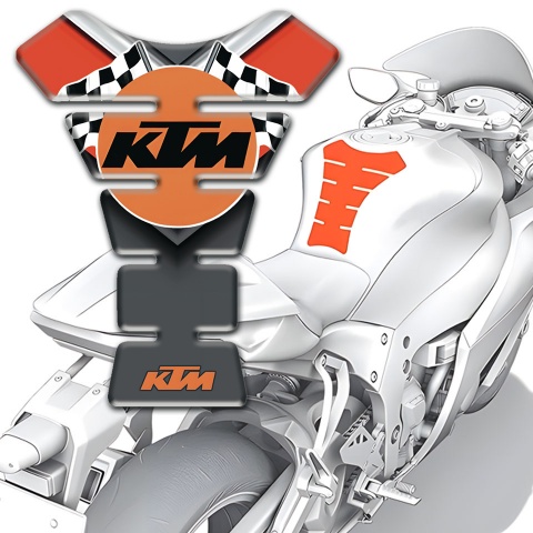 KTM Tank Pad Protector Stylish V ersion with Racing Flags Logo 