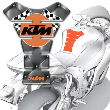 KTM Tank Protector Gray Leather Effect with Racing Logo 