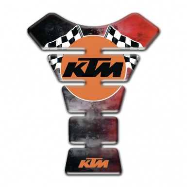 KTM Tank Guard Pads Mixed Colors Base and racing Flags logo 