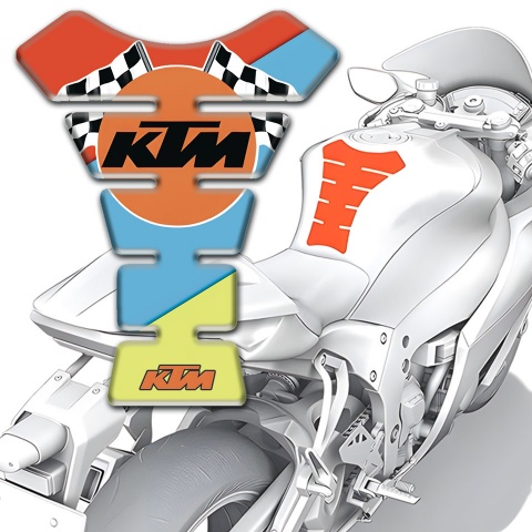 KTM Tank Pad Motorbike Fresh Colors Base Racing Flags Logo 