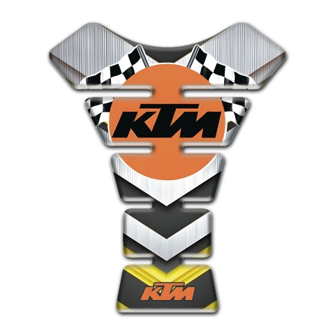 KTM Tank Guard Pads Silver Yellow Decoration with Racing Logo 