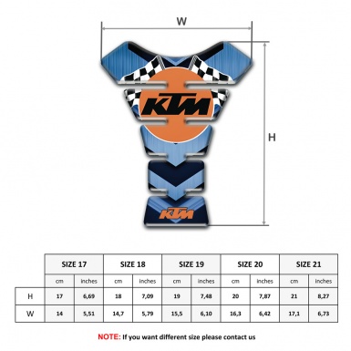 KTM Tank Pad Motorbike Dark and Light Blue Decoration and Round Logo Design 