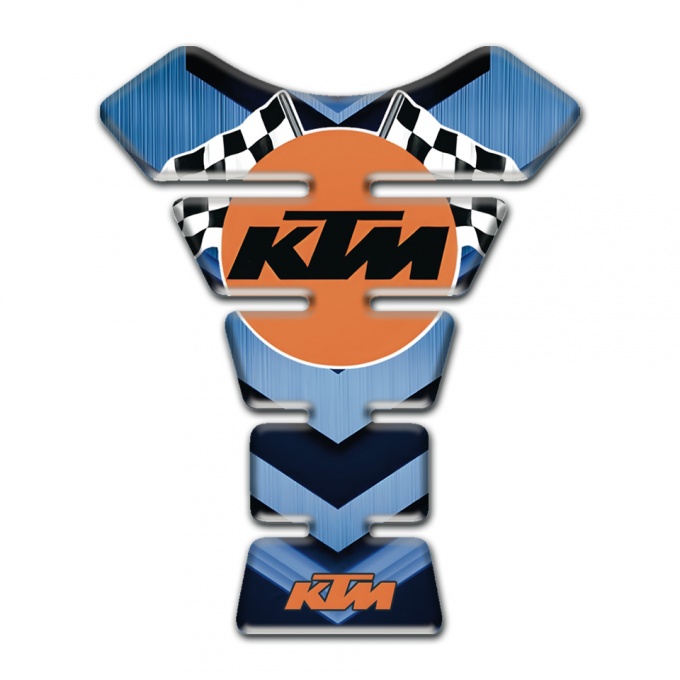 KTM Tank Pad Motorbike Dark and Light Blue Decoration and Round Logo Design 