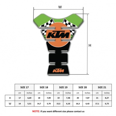KTM Tank Protector Green Black Print with Racing Flags Logo Style 