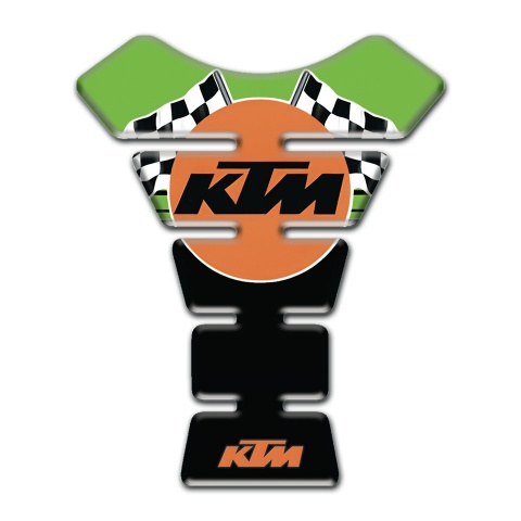 KTM Tank Protector Green Black Print with Racing Flags Logo Style 