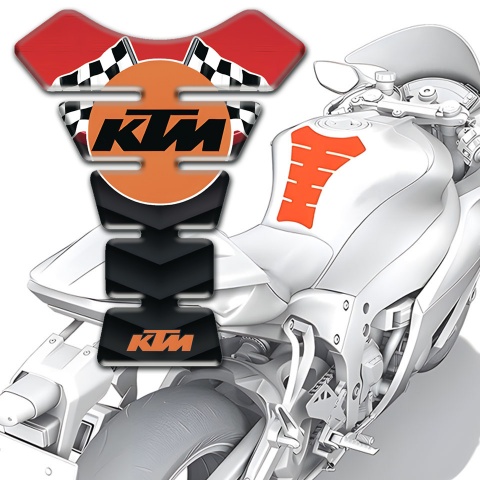 KTM Tank Fuse Black Red Warp and Racing Logo 