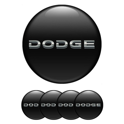 Dodge Domed Emblems for Hub Center Caps Black Logo Edition
