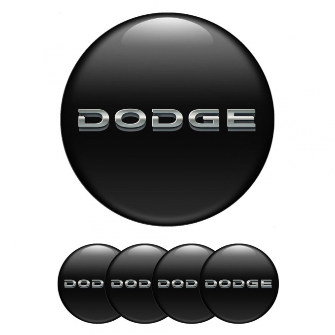 Dodge Domed Emblems for Hub Center Caps Black Logo Edition