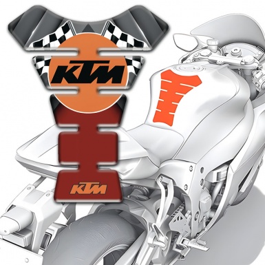 KTM Tank Guard Pads Gray Red Decoration Racing Flags Logo 