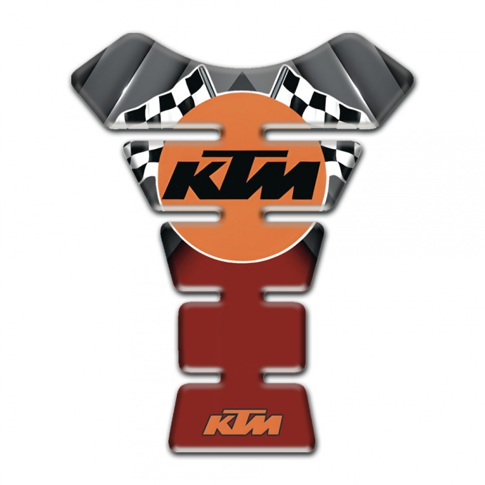 KTM Tank Guard Pads Gray Red Decoration Racing Flags Logo 