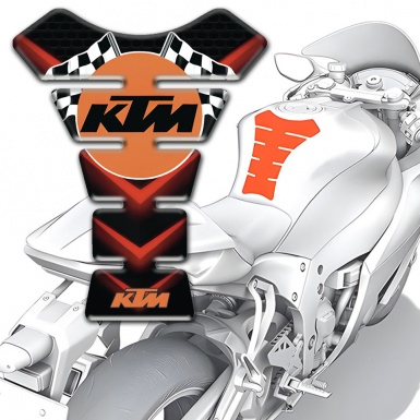 KTM Tank Pad Protector Black WitH Red Details Print and Racing Round Logo 