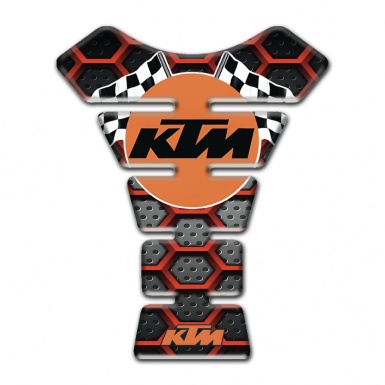 KTM Tank Protector Motorcycle Style with Red Grid Print 