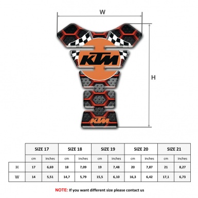 KTM Tank Protector Motorcycle Style with Red Grid Print 