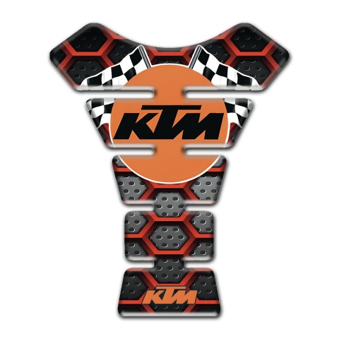 KTM Tank Protector Motorcycle Style with Red Grid Print 