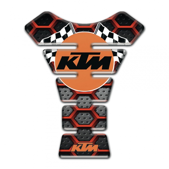 KTM Tank Protector Motorcycle Style with Red Grid Print 