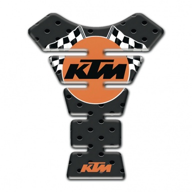 KTM Tank Pad Motorbike Black Perforated Surface with Round Logo 