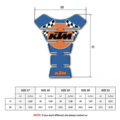 KTM Tank Pad Protector Blue Base Racing Logo