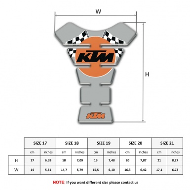 KTM Tank Guard Pads Gray Base Racing Flags logo 