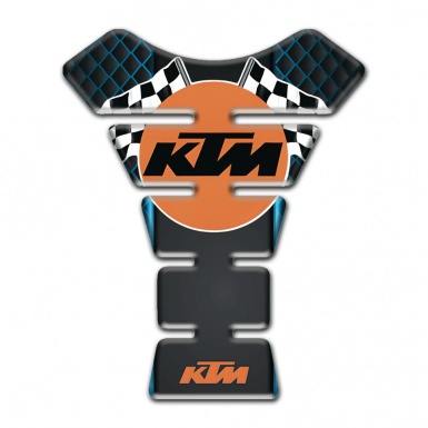 KTM Tank Pad Motorbike Neon Mesh Base Racing Flags Logo 