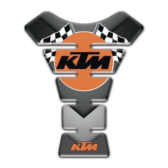 KTM Tank Pad Motorbike Gray Nuances Base Racing Flags Logo 