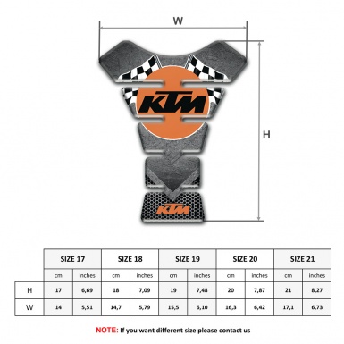 KTM Tank Protector Scratched stone Base Racing Logo Style 