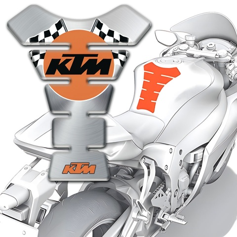 KTM Tank Pad Protector Silver Base Racing Logo