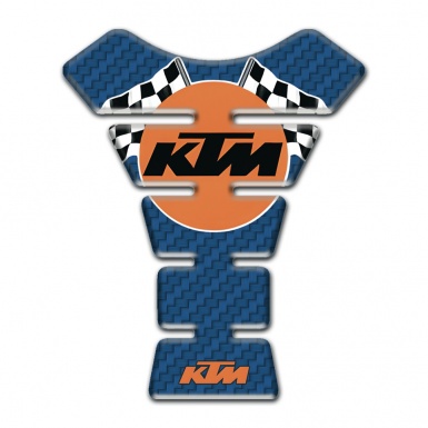 KTM Tank Fuse Navy Blue Carbon Base Racing Flags Logo 