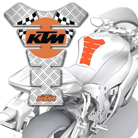 KTM  Tank Pad Motorbike Crossed Patterns Base Racing Flags Logo 