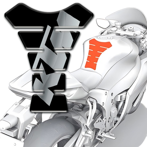 KTM Tank Pad Protector Black with Gray Logo 