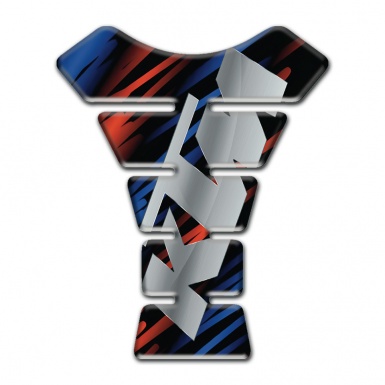 KTM Tank Protector Black with Blue Red patterns Base and Gray Logo