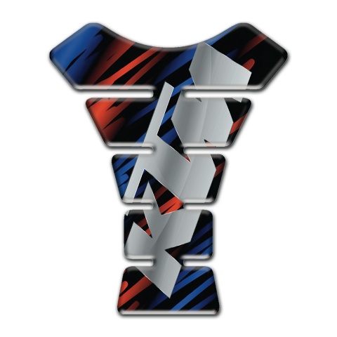 KTM Tank Protector Black with Blue Red patterns Base and Gray Logo 