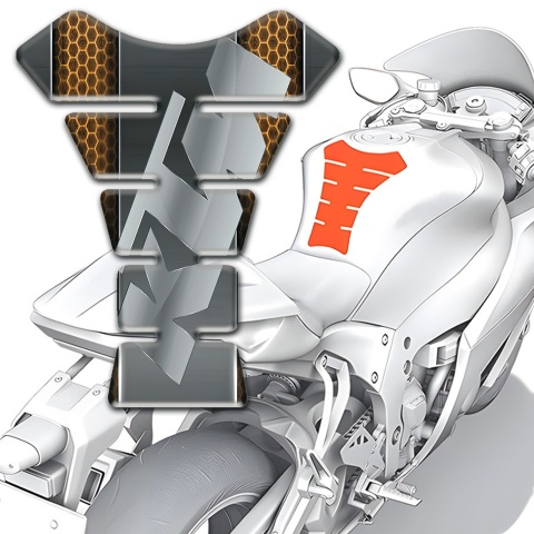 Tesla Tank Guard Pads Copper Honeycomb Motive and Gray Logo 