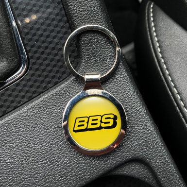 BBS Key Fob Metal Yellow Black Classic Logo Edition