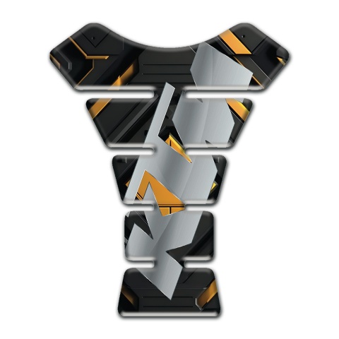 KTM Tank Pad Protector Black Yellow Background and Gray Logo Design 